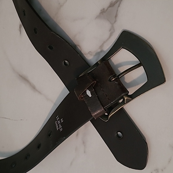 Express Brown Leather Grommets Women's Belt Medium Casual Neutral Gorpcore - Picture 8 of 8